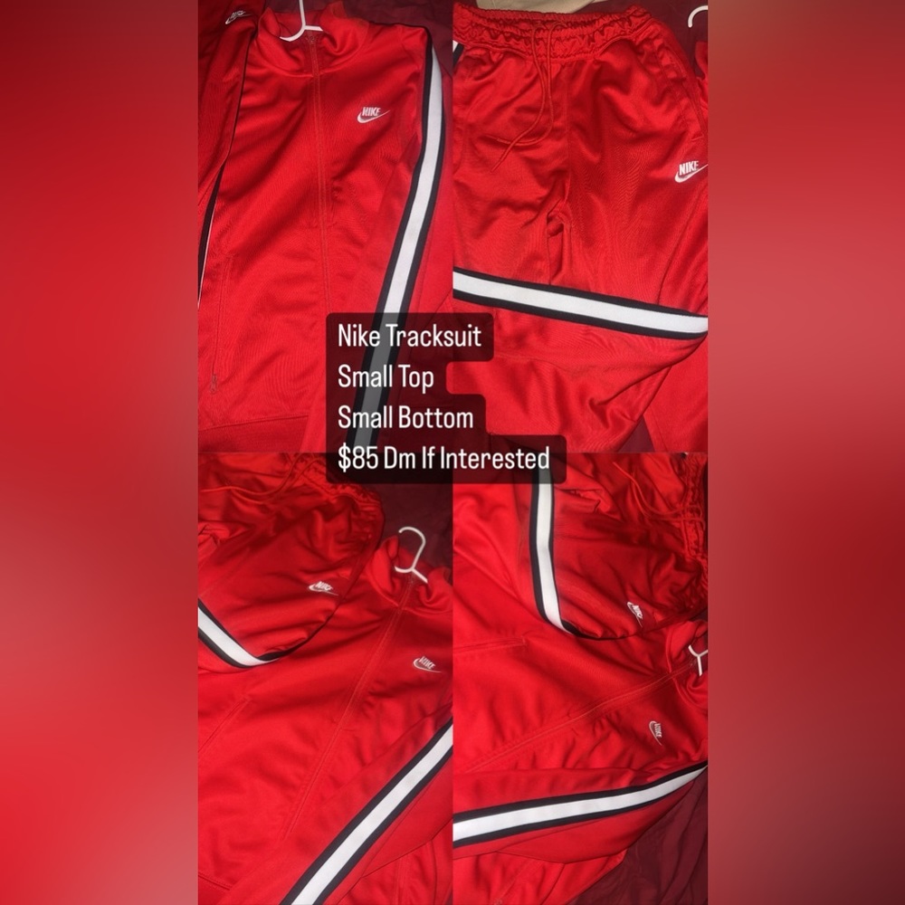 Selling Nike Red Tracksuit Top / Bottom Both Size Small Great Condition!